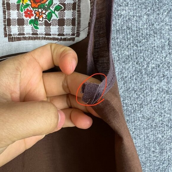 Vintage NEW‎ Smock Shirt with Patchwork Pockets Floral Brown Sleeveless shirt S - Picture 5 of 7